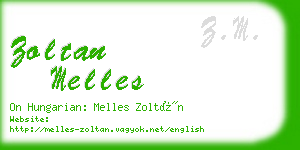 zoltan melles business card